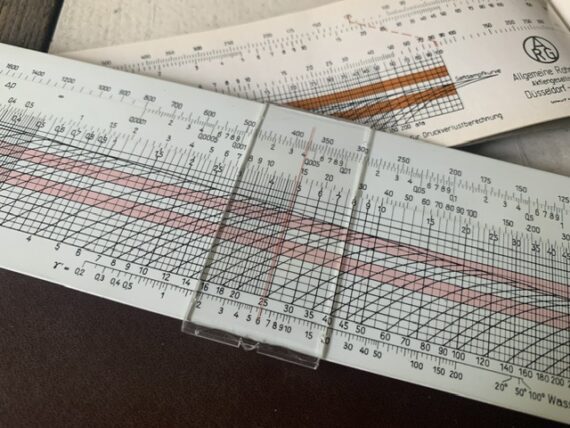 Aristo 90172 ARG pocket slide rule pipes Nagel full set 1957 Germany