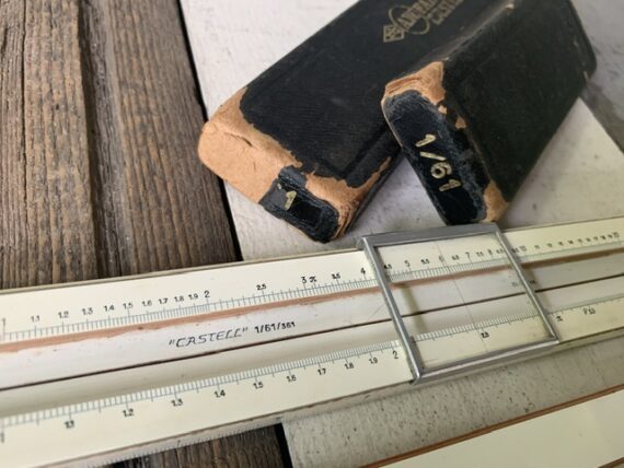 Faber Castell 1/61/361 electro slide rule in case 1938 Germany - Image 2