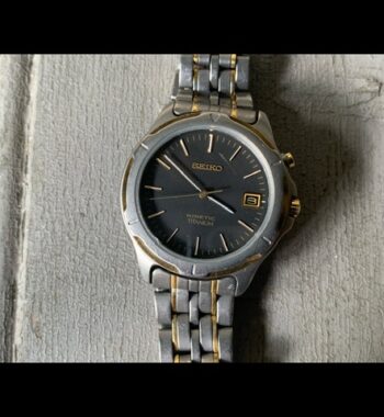 Seiko 5M62-0A40 Kinetic Titanium gold bracelet 1980 Japan