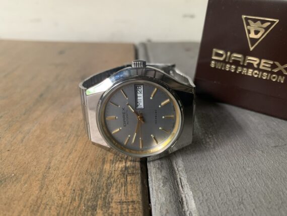 Diarex automatic NOS steel dress watch 1980 Switzerland
