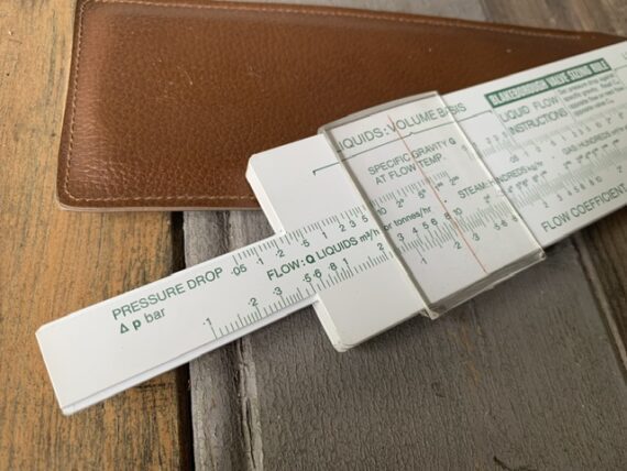 Blundell Blakeborough P3695 valve sizing pockets slide rule 1960 England
