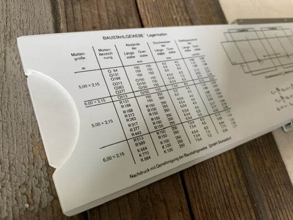 Aristo stahlbeton 940 Göttsch concrete slide rule full set 1970 Germany - Image 8