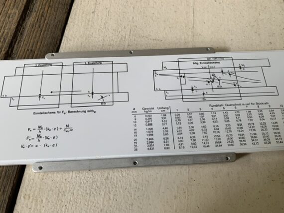 Aristo stahlbeton 940 Göttsch concrete slide rule full set 1970 Germany - Image 7