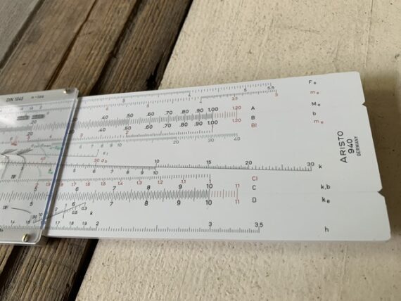 Aristo stahlbeton 940 Göttsch concrete slide rule full set 1970 Germany - Image 4
