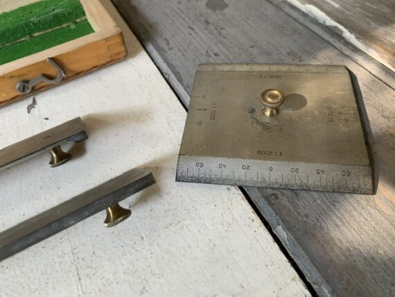 R.Reiss rectangular protractor survey map scale rules set in box 1925 Germany - Image 6