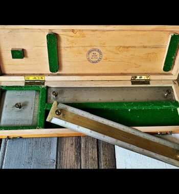 R.Reiss rectangular protractor survey map scale rules set in box 1925 Germany