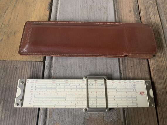 Post Hemmi pocket slide rule 1461 Versalog green cos sleeve 1960 Japan USA