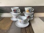 5x Illy Marco Lodola complete set Tazzine ballerine cappuccino 1999 Italy