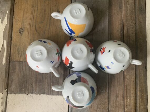 5x Illy Marco Lodola complete set Tazzine ballerine cappuccino 1999 Italy