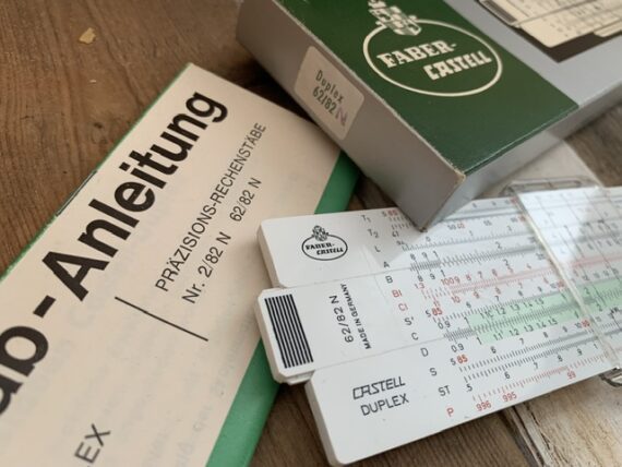 Faber Castell 62/82N Duplex pocket slide rule New Old Stock 1970 Germany
