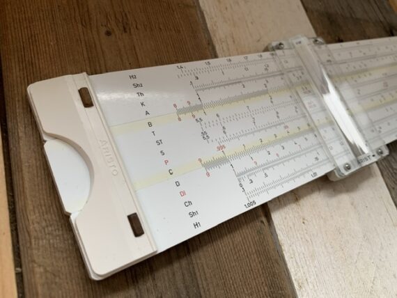 Aristo 0972 Hyperlog magnifier slide rule case box 1971 Germany - Image 5