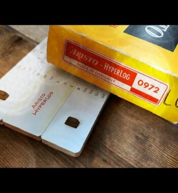 Aristo 0972 Hyperlog magnifier slide rule case box 1971 Germany