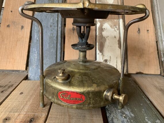 K.F. Eriksson's Prince 91 collapsible brass camping stove 1950 Sweden