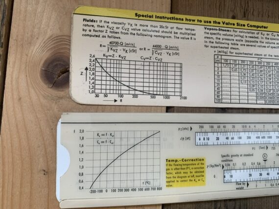 IWA 51455 Honeywell English valve size computer slide chart 1970 Germany - Image 7