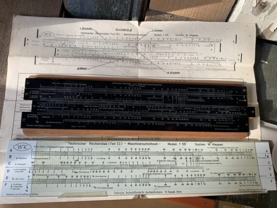 2x Kleppek Machine time T55 Machinenzeit slide rules 1930 Germany - Image 5