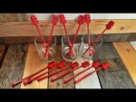 Beefeater Dry Gin lot 3x glasses 12x stirrer swizzle sticks 1980 England