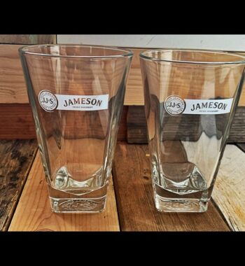 Set of 2 Jameson Whiskey tall mix glasses 2000 Ireland