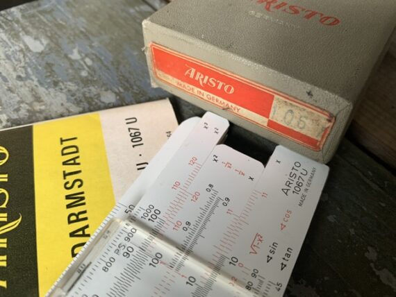 Aristo 1067U Darmstadt 55cm 22″ slide rule full set 1970 Germany - Image 10
