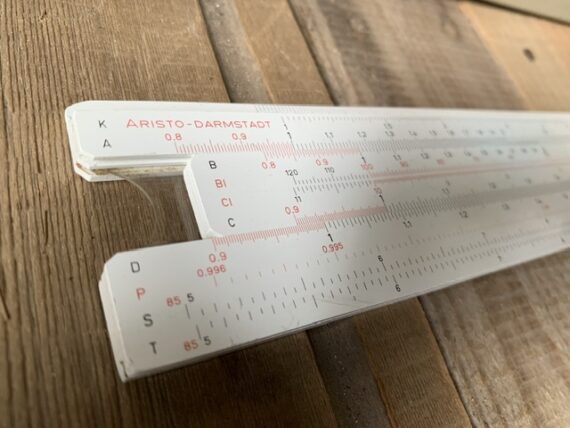 Aristo 1067U Darmstadt 55cm 22″ slide rule full set 1970 Germany - Image 4