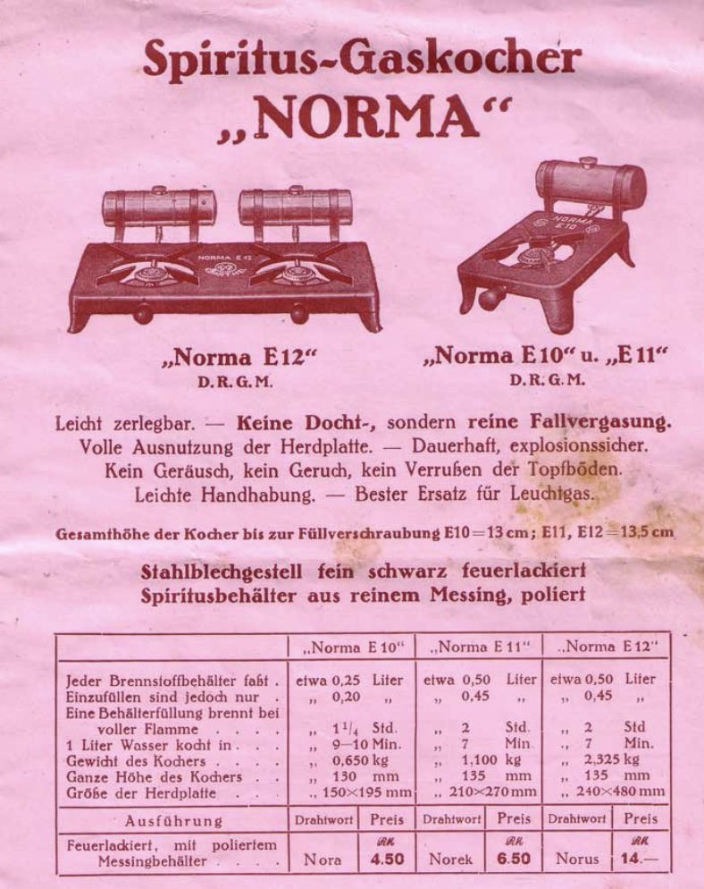 Barthel Norma E10 from 1934 Catalog