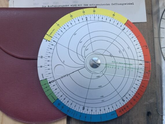 Radiation set circular Slide rule wind map Swiss Army 1976 Switzerland