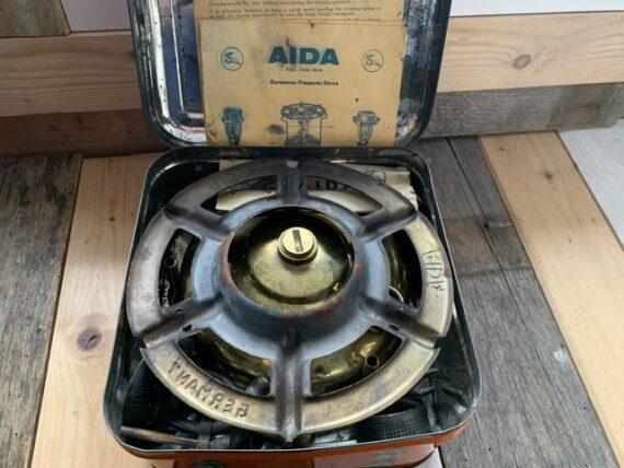 Aida 100 brass silent burner Stove complete in box 1970 Germany - Image 12