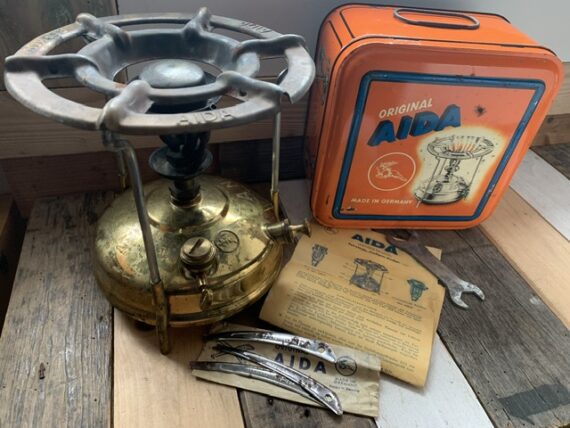 Aida 100 brass silent burner Stove complete in box 1970 Germany - Image 3