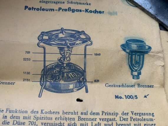 Aida 100 brass silent burner Stove complete in box 1970 Germany - Image 2