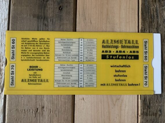 Cellograf Machine time for Alzmetal Steel iron slide chart 1970 Germany Italy - Image 3