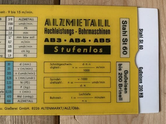 Cellograf Machine time for Alzmetal Steel iron slide chart 1970 Germany Italy - Image 4