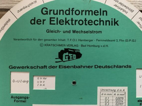 GED Kratschmer basic formulas electro engineers slide chart 1960 Germany - Image 4