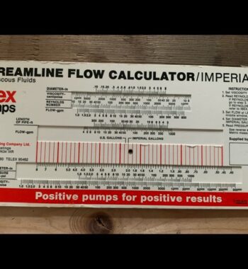 Ibex streamline flow calculator slide chart 1986 England