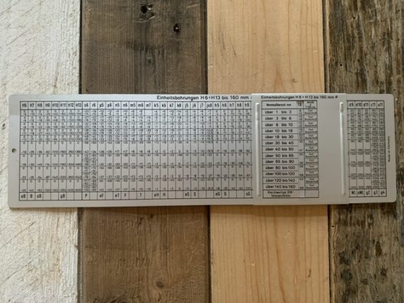 Metal Machine time shafts bores slide chart 1980 Germany - Image 2