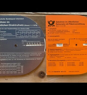 2x Datanext Datel Deusche Post data phone fee slide chart 1980 Germany