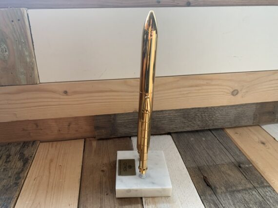 Official Ariane 5 Rocket statue gold plated metal 25cm / 10" 2000 CNES France - Image 5