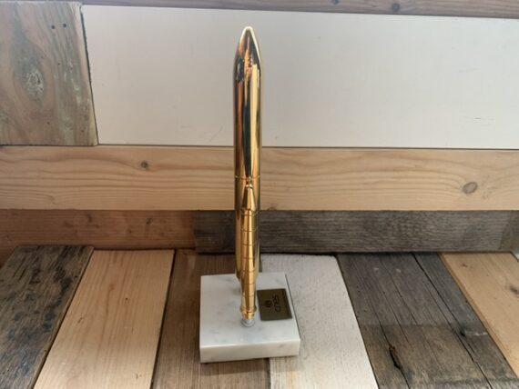 Official Ariane 5 Rocket statue gold plated metal 25cm / 10" 2000 CNES France - Image 9