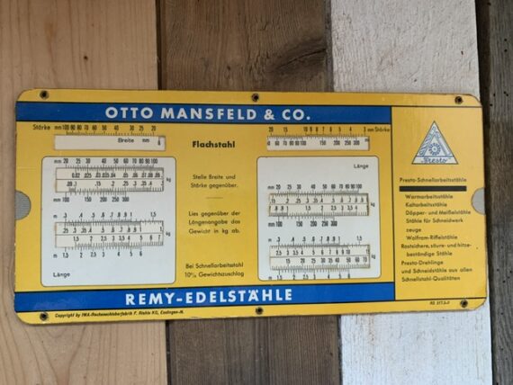 IWA RS 517.5-II Presto Machine time stainless steel slide chart 1960 Germany - Image 2