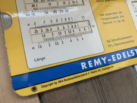 IWA RS 517.5-II Presto Machine time stainless steel slide chart 1960 Germany - Image 4