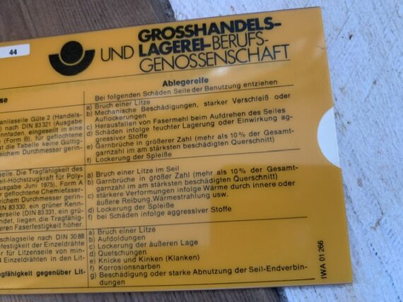 IWA 01 266 capacity of slings and changes slide chart 1970 Germany - Image 4