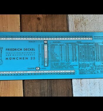 IWA RS 54.2-I Machinetime milling drilling grinding slide chart 1960 Germany