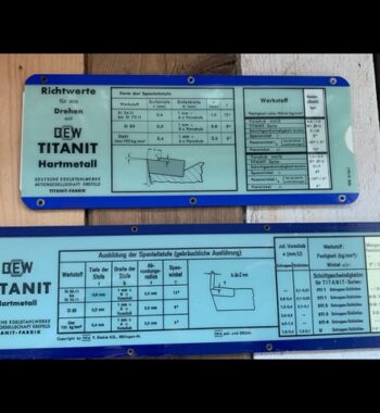 2x IWA RS 5116-II 195-II Machinetime Dew Titanit slide chart 1960 Germany