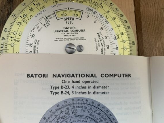 Batori 23s computer for air navigation slide rule manual 1960 Switzerland USA