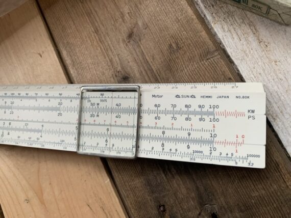 Sun Hemmi 80K Electro slide rule wrapped in case 1970 Japan - Image 3