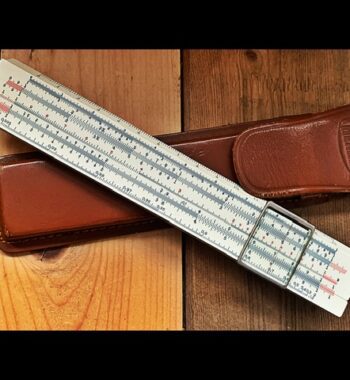 Sun Hemmi 136 Darmstadt pocket slide rule sleeve 1960 Japan