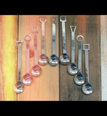 9x Douwe Egberts Dutch design coffee spoons steel 1990 Netherlands