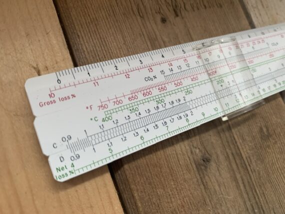Graphoplex BP combustion efficiency pocket slide rule 1960 France UK - Image 5