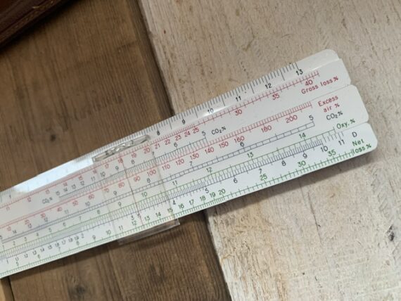Graphoplex BP combustion efficiency pocket slide rule 1960 France UK - Image 8