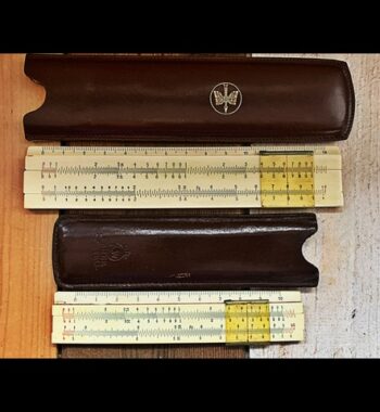 2x Faber Castell 73/91 small 63/91 pocket slide rule 1940 Germany