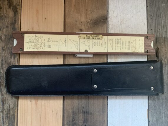 American blueprint Co US artillery arc bombing military slide rule pouch 1960 USA