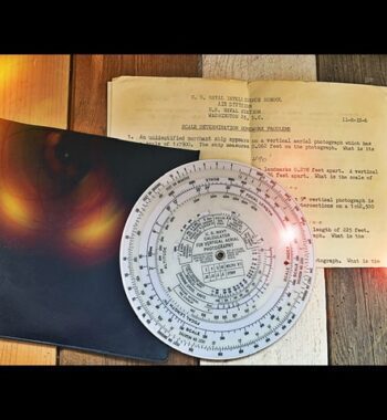 US navy vertical aerial photography bildflug airplane slide rule Felsenthal 1960 USA